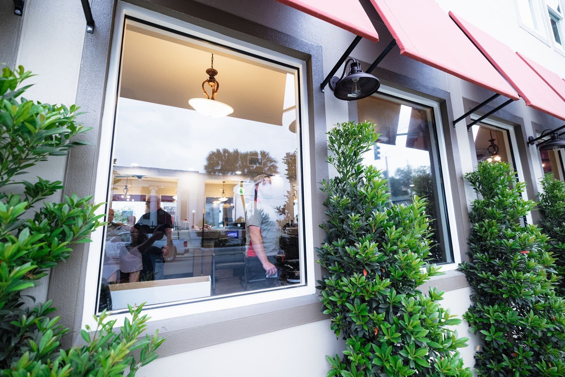 Storefront windows with window film